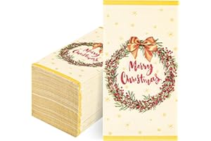 Homlouue 100 PCS Christmas Napkins 3-Ply Berry Wreath Paper Napkins for Christmas Holiday Party Decor Christmas Napkins Disposable For Bathroom Kitchen Home Merry Christmas Guest Towel for Winter Xmas