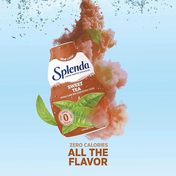 SPLENDA LIQUID WATER ENHANCER DROPS, SUGAR FREE, ZERO CALORIE, NATURAL FLAVOR, CONCENTRATED DRINK MIX, 3.11 FL OZ EACH BOTTLE (SWEET TEA, 1 PACK)