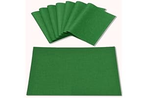 Rinpon Cloth Placemats Set of 8, Linen Type Fabric Placemats Machine Washable Placemats Heat Resistant Placemats Wrinkle Free Thick Polyester Kitchen Place Mats for Dining Table (Forest Green)