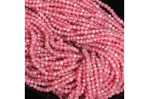 Song Xi 90pcs 4mm Natural Pink Tourmaline Gemstone Beads Faceted Round Loose Stone Beads for Jewelry Making