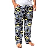 DC Comics Batman Mens' Bat Symbol Icon Retro Character Sleep Pajama Pants