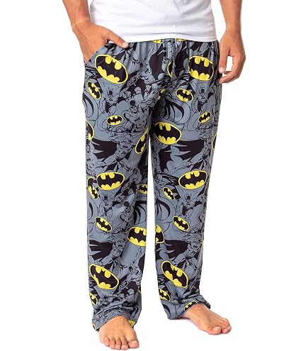 Batman Classic Bat Logo Men's Black Drawstring Sleep Pajama Shorts
