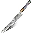 hajegato Damascus Chefs Knife Bread Slicer Unique One of Kind Handle Professional 10 Inch Japanese Chefs Kitchen Knife Vg10 67 Layers Damascus Steel Knive - Part of Chef Knife Set