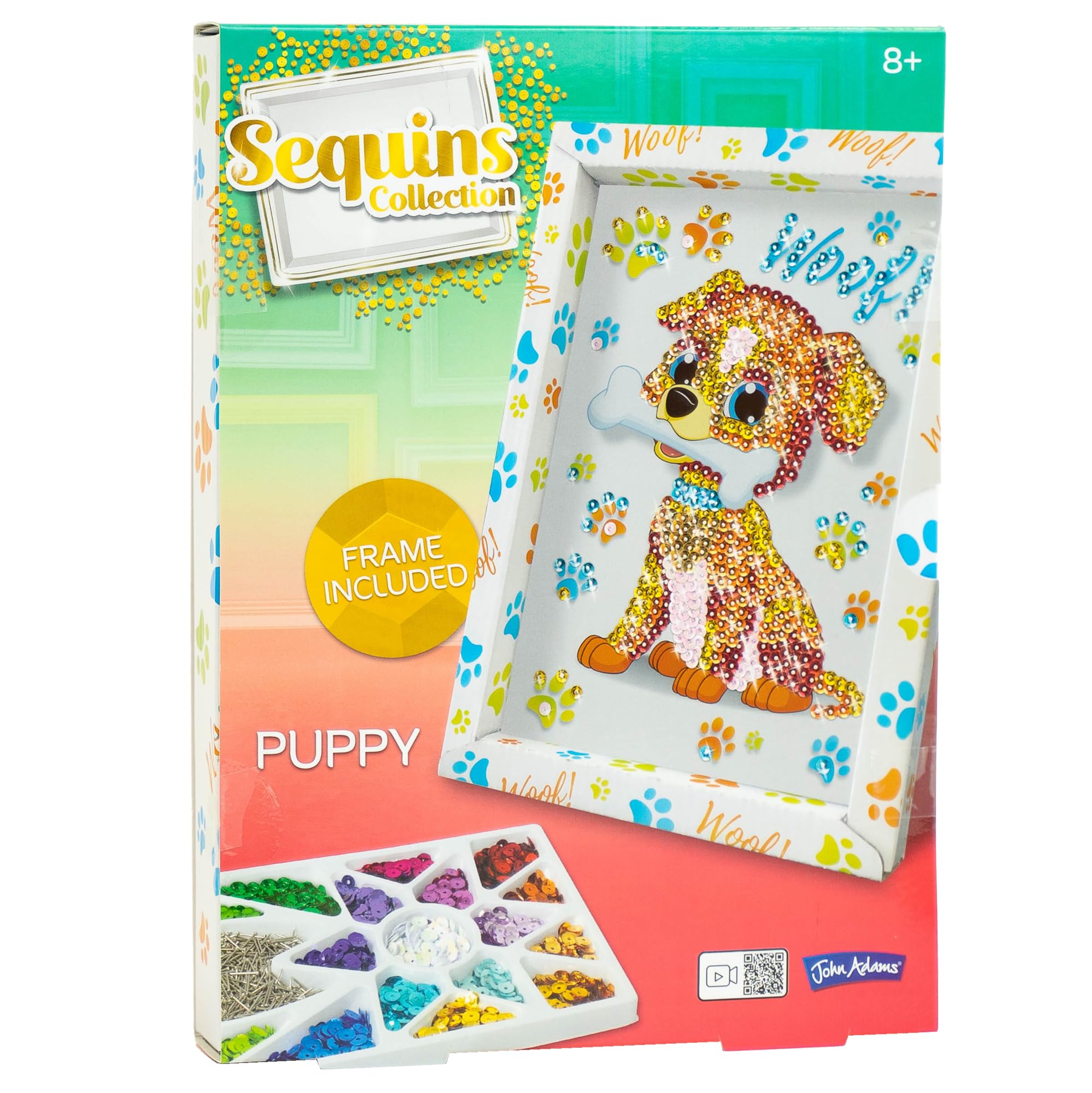 John Adams | Sequins Collection Puppy: Make Sparkling Creations to Display! | Arts & Crafts | Ages 8+