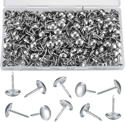 LJAPPLIED 200 Pcs Silver Furniture Tacks Upholstery Nails Push Pins 11x17mm w/