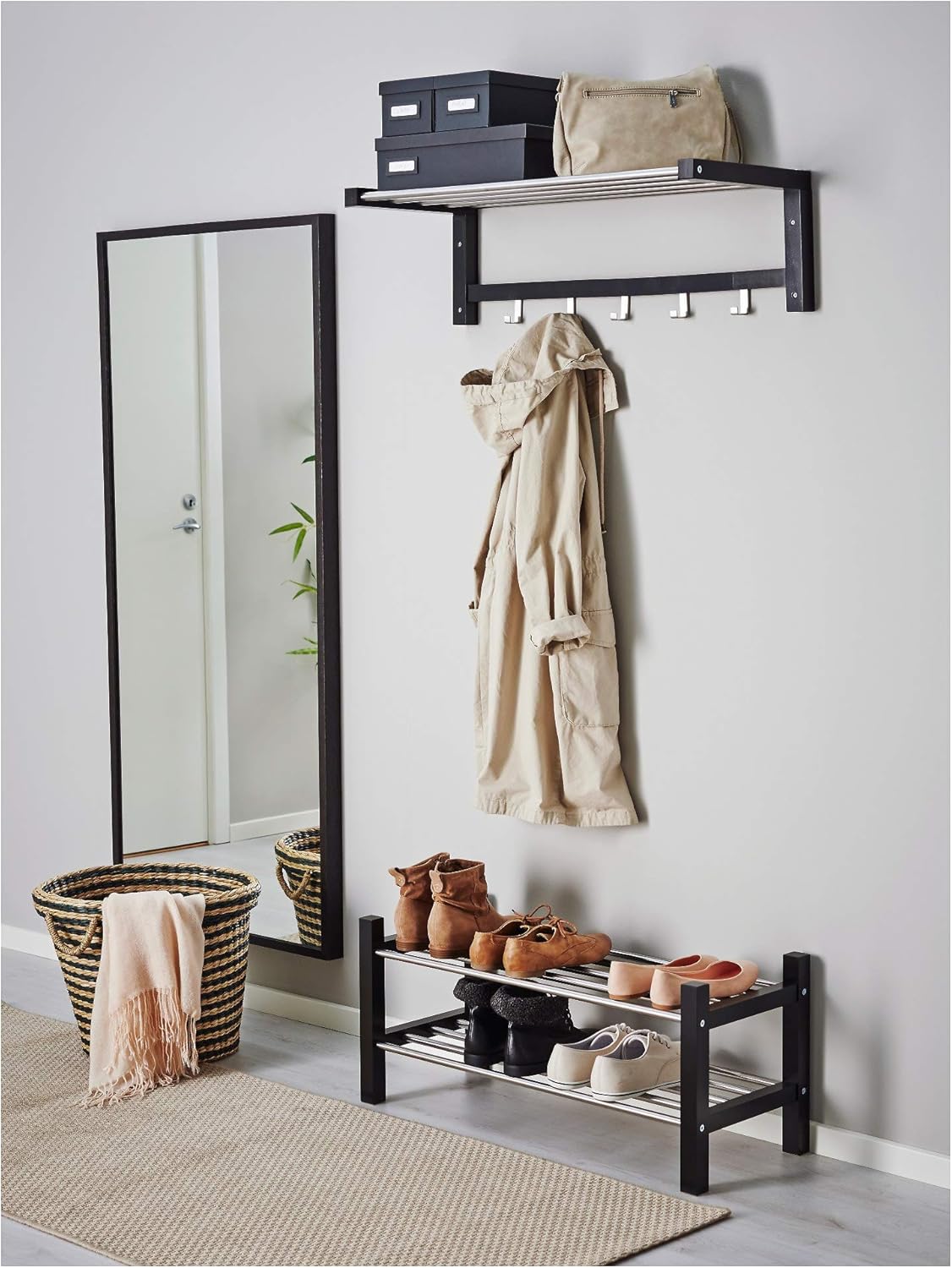 ikea hall tree on Amazon Com Ikea Tjusig Hat Rack Black Furniture Decor