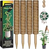 Remiawy Moss Pole 56 Inch 142cm 4 Pcs Coir Totem Pole for Monstera Indoor Plants view 1