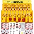 VEVOR 58 PCS Lockout Tagout Kits, Electrical Safety Loto Kit Includes Padlocks, Lockout Station, Hasp, Tags & Zip Ties, Lockout Tagout Safety Tools for Industrial, Electric Power, Machinery