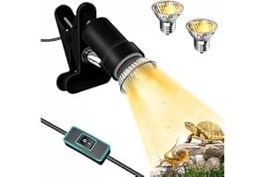 GOZILLA Reptile Heat Lamp, 360° Rotatable Turtle Light with 25W+50W UVA/UVB Reptile Light Bulbs, Turtle Lamp for Reptile and 