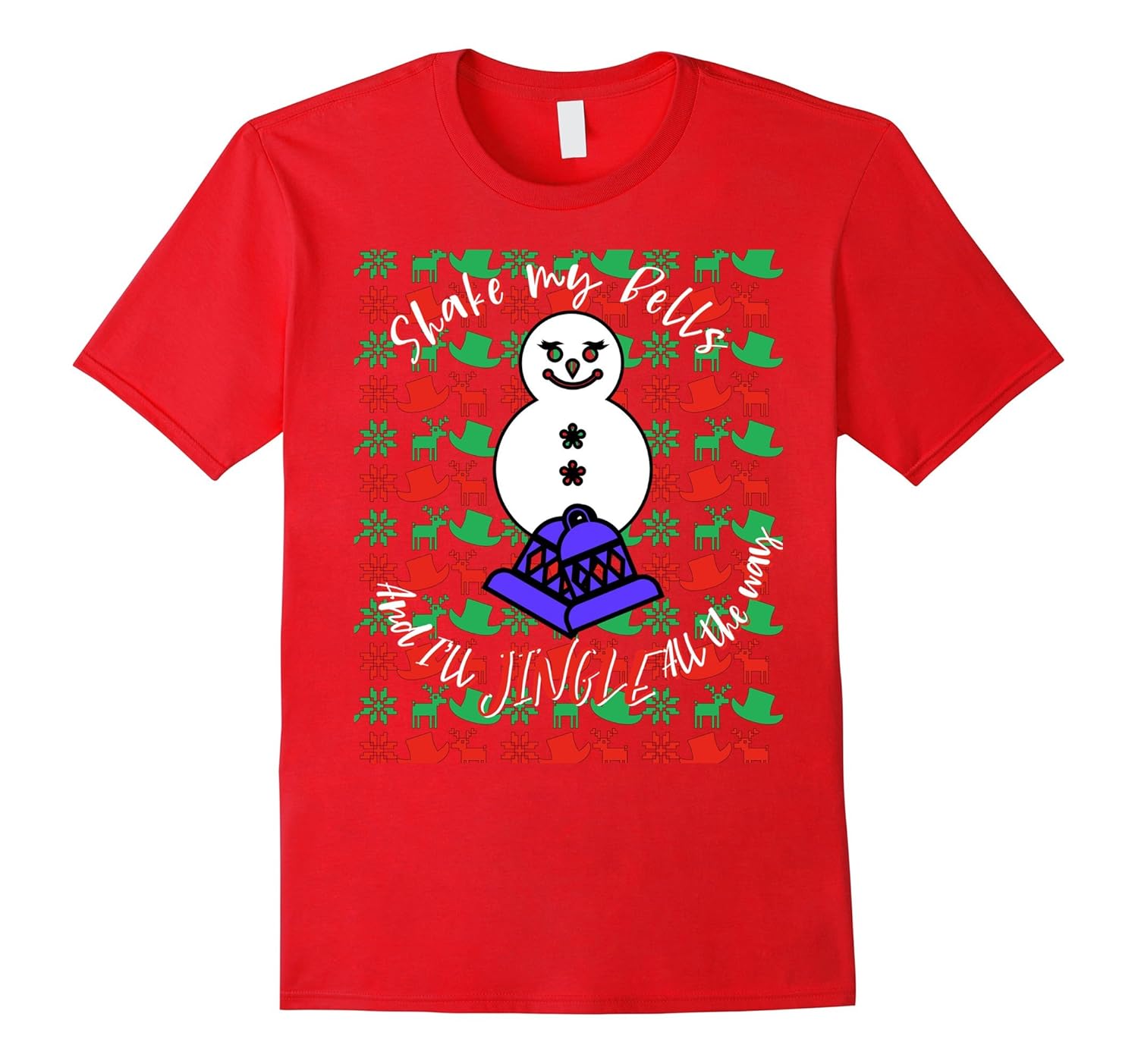 Shake my Bells and I'll Jingle funny Christmas t-shirt-Rose