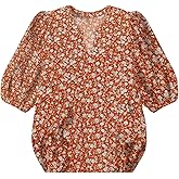 SHENHE Women's Plus Size Puff Short Sleeve Shirt Dressy Casual Floral Flowy Blouse Boho Top