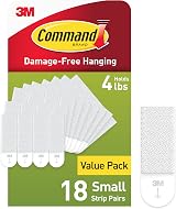 Command Small Picture Hanging Strips White 18 Pairs Damage Free Decorating Tools view 1