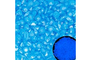 KAIYUAN DYNASTY 1000pc 0.4-0.6" Luminous Stone Glow Stones Glow in The Dark Rocks Outdoor for Walkway Backyard Pathway Lawn Aquarium Potted Plant Flower Decor,Blue