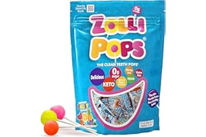 Zollipops Clean Teeth Lollipops - AntiCavity Sugar Free Candy for a Healthy Smile Great for Kids, Diabetics and Keto Diet. Natural Fruit Variety, 3.1 Ounce