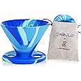 QULLAI The Original JavaFlex Premium Foldable Silicone Pour Over Coffee Maker and Storage Pouch. Uses #2 V60 Cone Coffee Filters