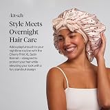 Kitsch XL Satin Bonnet for Sleeping Cherry Print - Adjustable Tie Band view 2