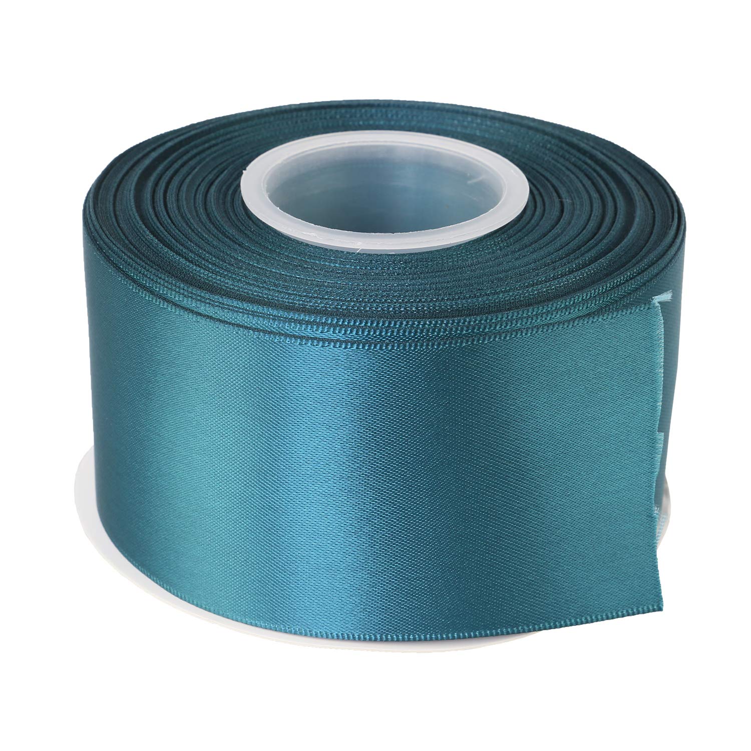 ITIsparkle 50mm Width Double Faced Satin Ribbon 22 Meters-Roll Set for Gift Wrapping Party Favor Hair Braids Baby Shower Decoration Craft Supplies, Teal