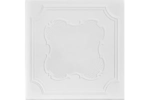 À LA MAISON CEILINGS R74 Coronado Foam Glue-up Ceiling Tile (21.6 sq. ft./Case), Pack of 8, Plain White