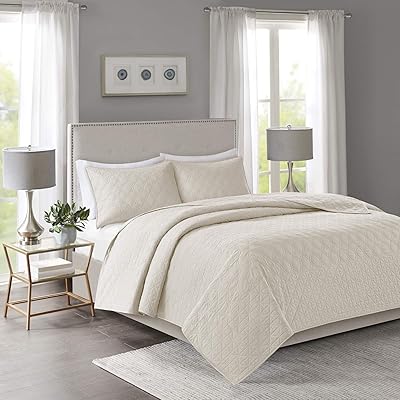 Madison Park Linnette 3-Piece Reversible Quilt Set, Full/Queen