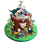 21 Pcs Dinosaur Cake Decorations, Dinosaurs Figures Toys for Kids Theme Birthday, Dino Cupcake Toppers for Boy's Girl's Birthday Baby Shower Dinosaur Theme Party Decor