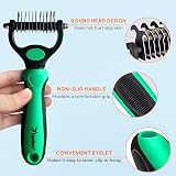 Candure Dematting Comb for Dogs Cats 2 in 1 Double Sided Stainless Steel Rake view 2