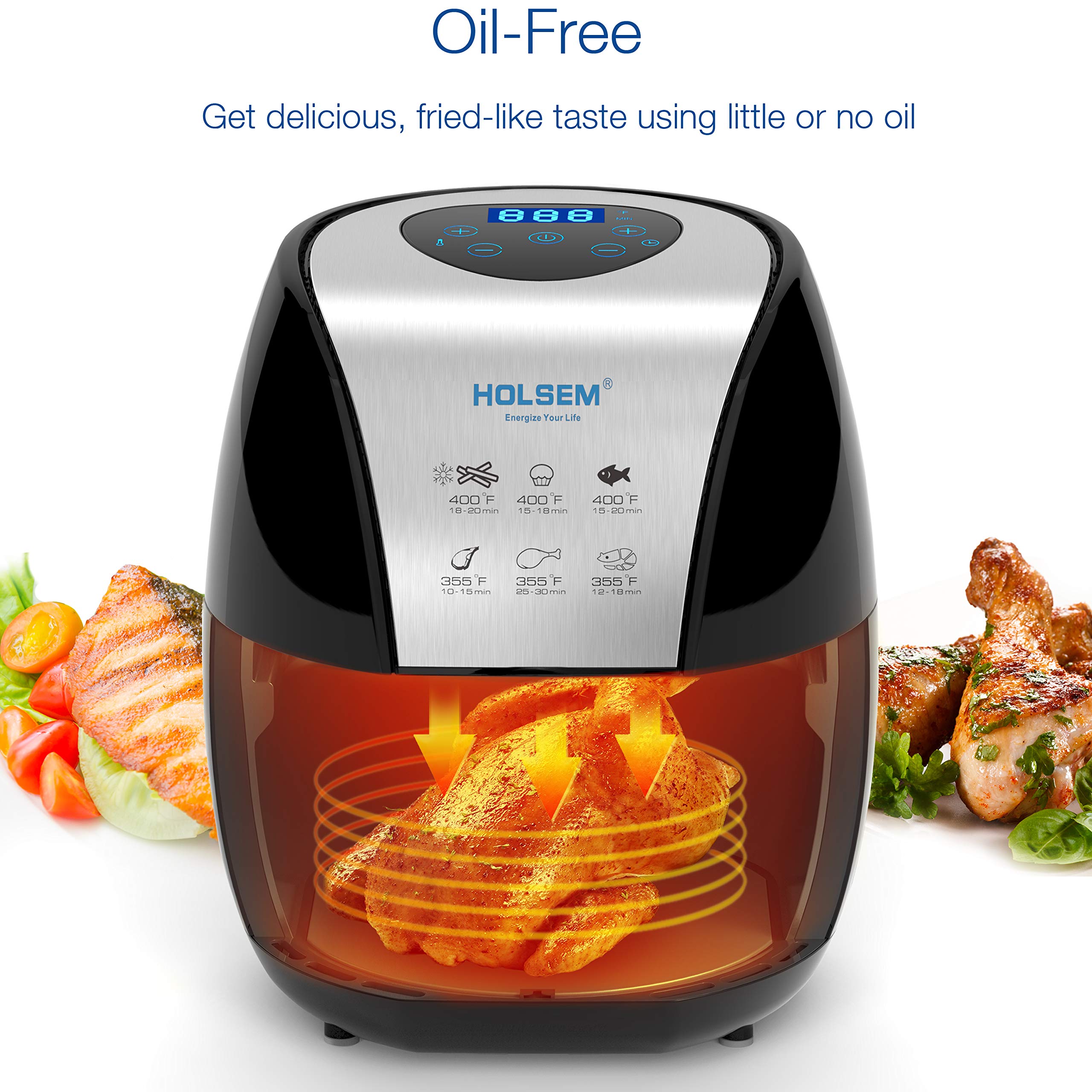 HOLSEM Digital Air Fryer with Rapid Air Circulation System, 3.4 QT