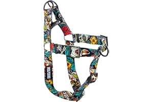 WOLFGANG MAN & BEAST Wolfgang Heavy Duty Adjustable Dog Harness, Pull-Tested to Over 800 lbs for Walking & Training, LosMuertos Print, Large