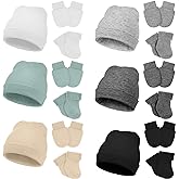 Toulite 6 Pack Preemie Hats Mittens and Socks Set Cotton Preemie Beanie Hat Socks and No Scratch Mittens