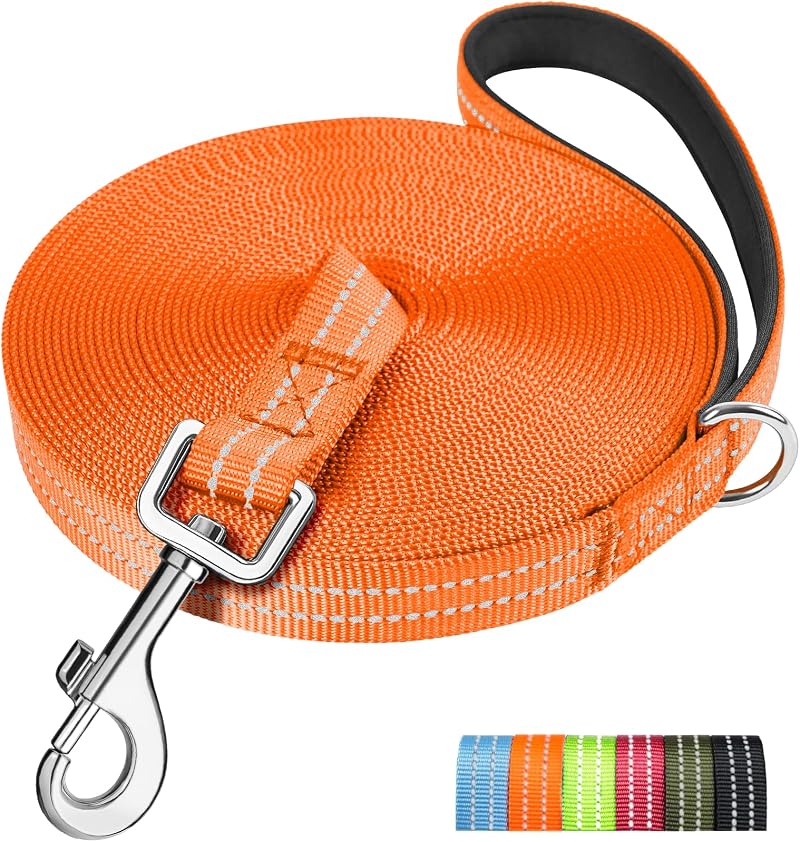 X XBEN Training Lead for Dogs 5M Reflective Lightweight Long Line Padded Handle