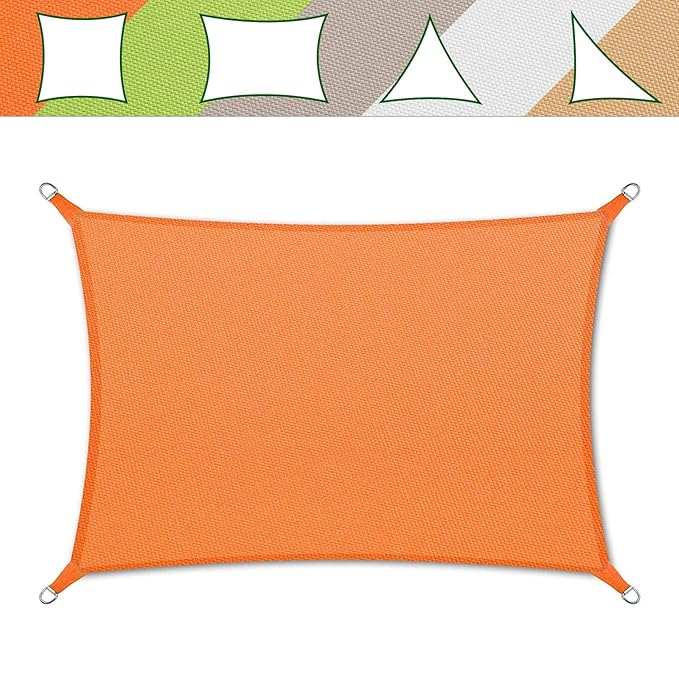 casa pura® Sonnensegel wasserabweisend imprägniert | Testnote 1.4 | Rechteck | UV Schutz Größen (orange, 5x7m)