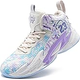 kniaiwx Men's Basketball Shoes Breathable Anti Slip Fashionable Graffiti Training Shoes Outdoor Shoes