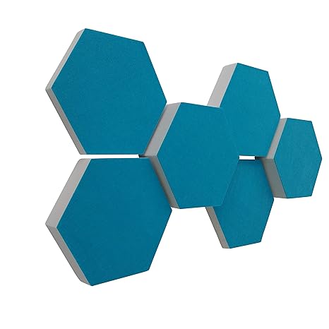 Basotect G+ Schallabsorber 3D-Set < 6 Elemente Ø30cm > Diverse Farben (TÜRKIS)
