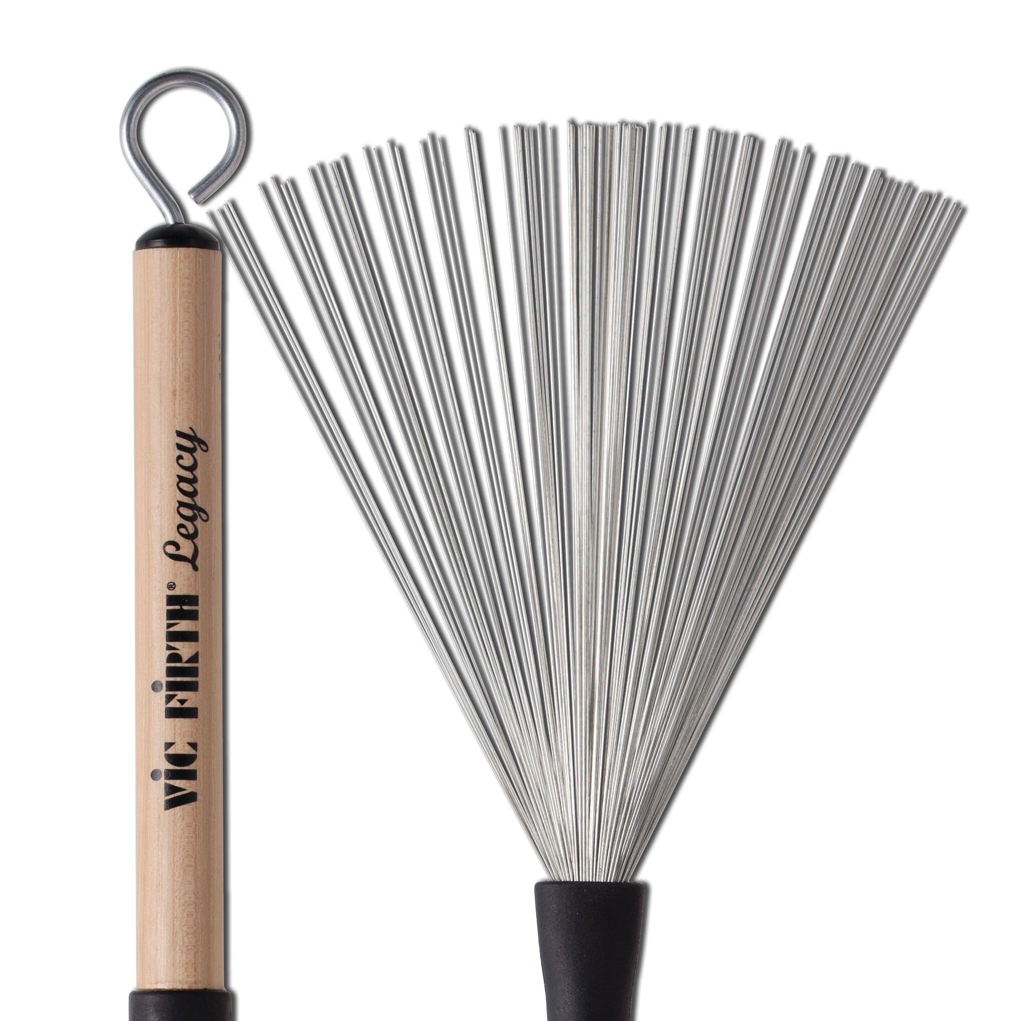 Vic FIrth - Legacy Drum Brushes - Retractable - Medium Gauge Wire - Wood Handle