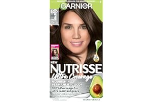Garnier Hair Color Nutrisse Ultra Coverage Nourishing Creme, 500 Deep Medium Natural Brown (Glazed Walnut) Permanent Hair Dye, 1 Count (Packaging May Vary)