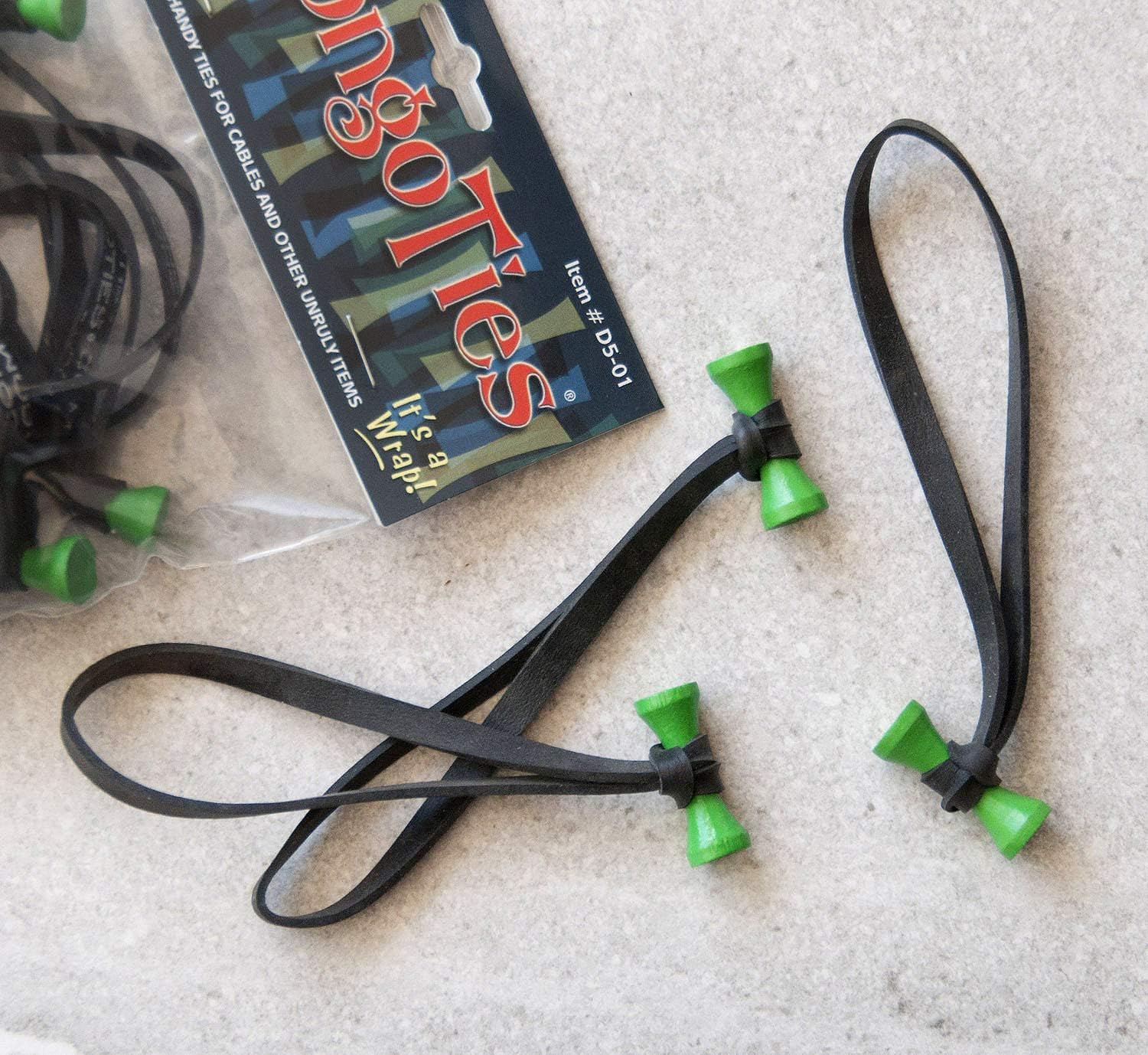 D501G Style D Tree Frog Green Tip Bongo Ties (5") (Pack of 10), 5 inches - Image 3