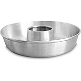 GLOBE ROCKET Aluminum Ring Cake Pan (11.2 in) - Fluted Tube Pan for Baking Pound Cake - Flan Mold - Molde para Chocoflan and Pasteles