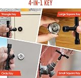 ZAVIA 4 Way Multifunction Utility Key Black Meter Box Key Triangle Square Panel view 5