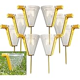 Pro Irrigation Catch Cups Extremely Accurate Outdoor Calibration Tool for Green Lawns Rain Sprinkler Gauge, 3.5" Collection Container Wide Mouth, Water Garden, Lawn Measuring (8-Pack)
