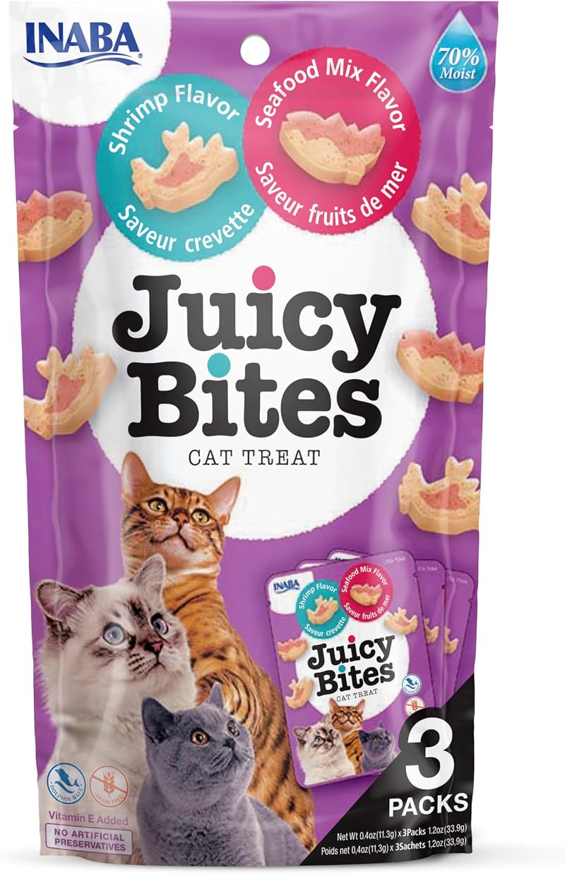 INABA Juicy Bites Cat Treat Shrimp & Seafood Mix 33g Soft Moist Snack