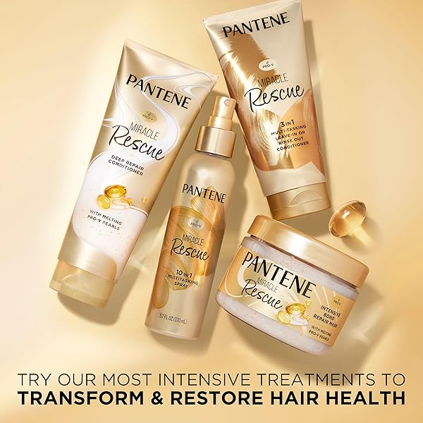 PANTENE MIRACLE RESCUE DEEP CONDITIONER – MELTING PRO-V PEARLS FOR DRY, DAMAGED OR COLOR-TREATED HAIR, SOFTENS AND REPAIRS, 8.0 OZ