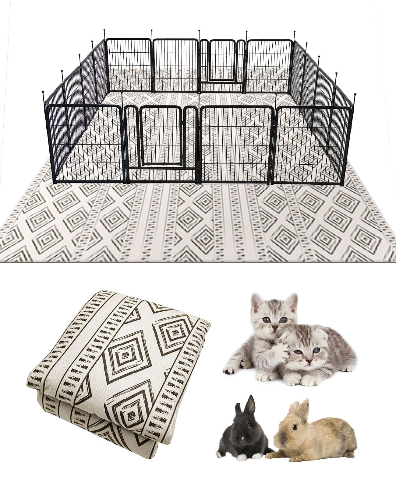 Photo 1 of BNOSDM 91" X 63" Washable Bunny Cage Liners Large Rug for Rabbits Large Non Slip Pad for Bunnies Resuable Rabbit Liner for Chinchillas Cats