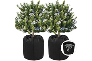 Ecmln 2PCS Plant Winter Protection Pot, Winter Plant Frost Protection Cover,16.9 * 19.2in Flower Pot Protection Bag for Winter Outdoor Fruit Trees Potted Plants Shrubs (2PCS)