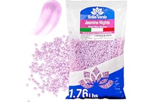Bella Verde Hard Wax Beads for Hair Removal 1.76 Pounds - Waxing Beads - Jasmine Bikini Brazilian Wax Beads - Facial Body Wax Beads - for Sensitive Skin
