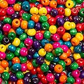 Baiinjiene 1000pcs Colourful Wooden Beads Round Paint 8mm Wooden Beads Spacer Beads with Large Hole Multiple Color Beads Craft Beads for DIY Jewelry Making (8mm)