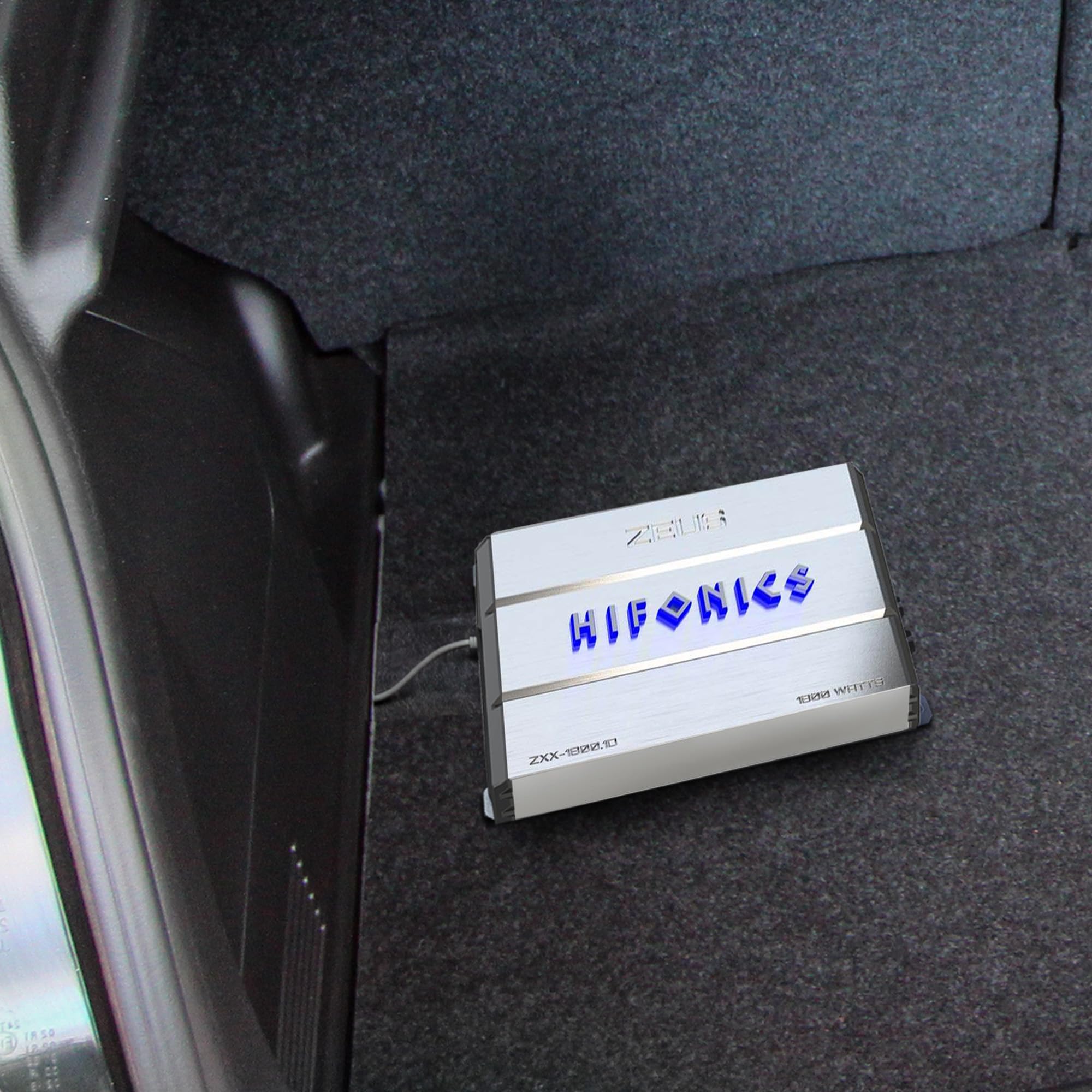 Hifonics Zeus ZXX 1800 Watt Max Class D Monoblock Car Audio Amplifier Amp with Bass Knob and Remote, Variable Crossovers, ZXX-1800.1D, Silver