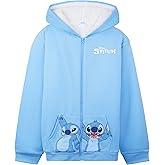Disney Stitch Hoodie for Girls Teens, 6-14 Years, Fleece Sweatshirt Sherpa Hooded Jacket Zip Up Hoodie, for Girls