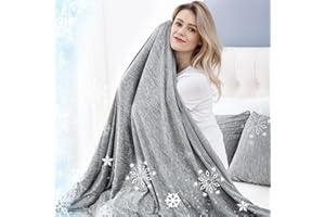 CHOSHOME Cooling Blanket for Hot Sleepers Lightweight Summer Cold Thin Blankets for Sleeping, Hot Flashes Night Sweats, Soft Blanket for Bed, Throw Size, Grey