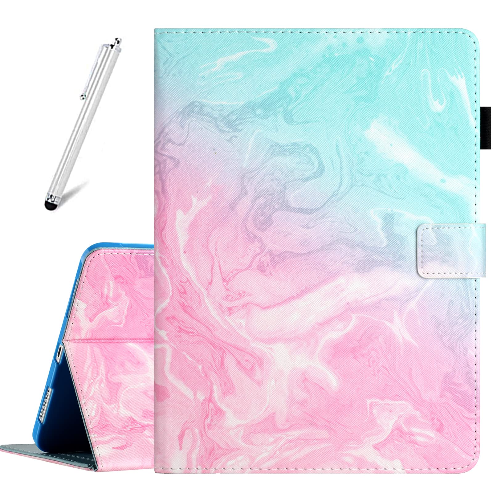 Fancity for iPad (A16) 11th Generation 11 Inch 2025, iPad 10th Generation 10.9 inch 2022, PU Leather Case with Kickstand Pencil Holder, Magnectic Cover with Smart Auto Wake/Sleep, Pink Mint