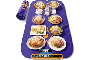 GDTLTP Warming Mat for Food, Extra Large, Food Warming Mat for Countertop, Food Warmer Mat with 7 Temperature Settings, Child Lock, Raised Feet Protects Table, Fast 8s Heating, Parties, Buffets, Daily Use