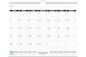 TERSUS 2024 Calendar - 2024 Wall Calendar, 12 Months Calendar 2024 from Jan.2024 - Dec.2024, 14.6" x 11.5", 2024 Monthly Calendar, Twin-Wire Binding, Julian Dates, Hanging Loop, Premium Paper